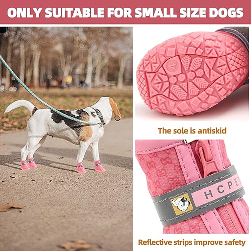 Miniatura 9 de Hcpet Botas de perro para perros pequeños, botas impermeables para perros, protectores de patas para pavimento caliente, botas de senderismo de