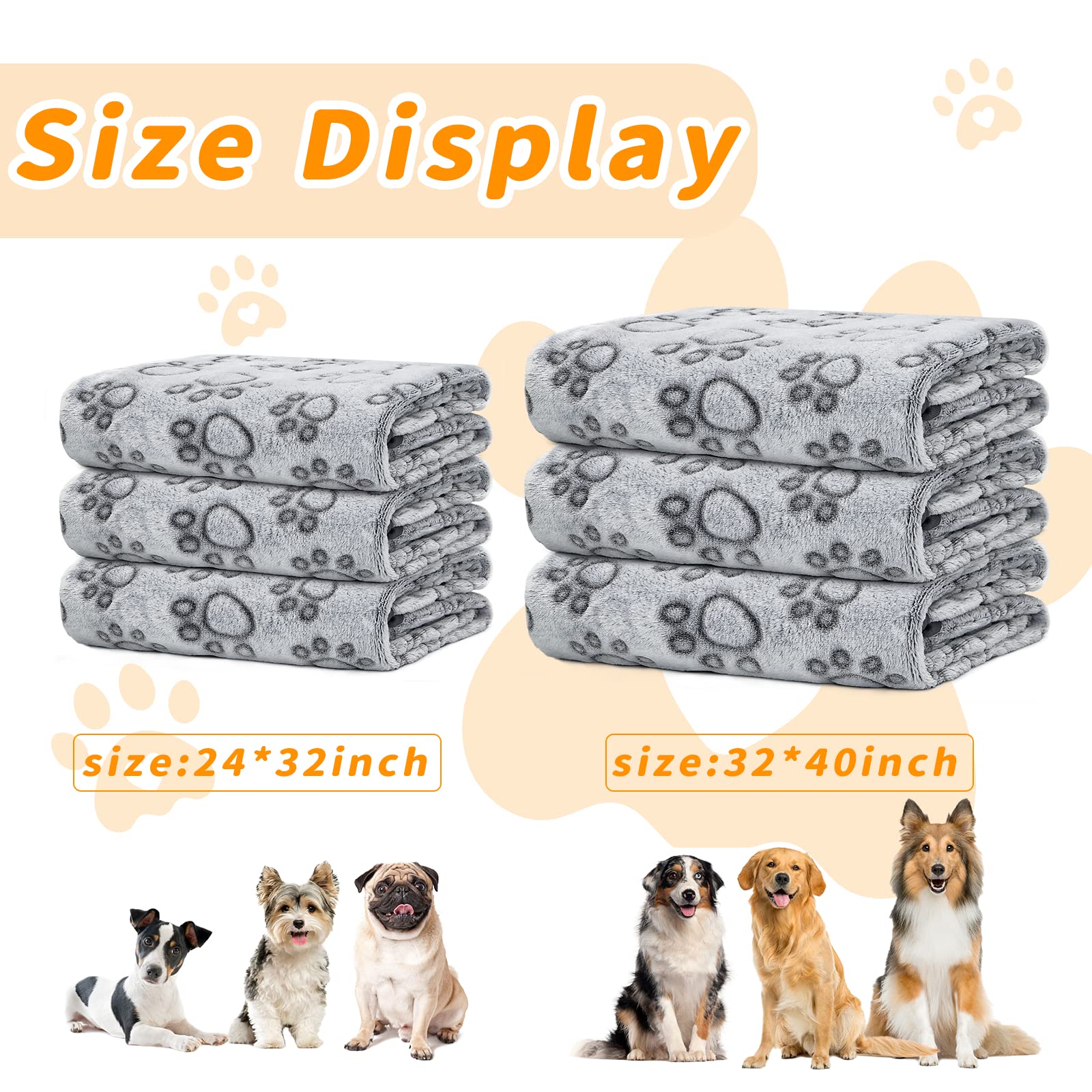 LOKOZ Manta para perros pequeños y medianos, manta de forro polar lavable para cama, sofá, protección con bonita huella de patas, manta para mascotas, cachorros y gatos