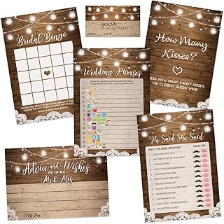 Printed Party Bridal Shower Game Set – 5 Fun Games and Activities for 50...