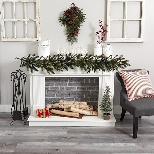 Miniatura 3 de Guirnalda de pino y piña, verde de 60 pulgadas