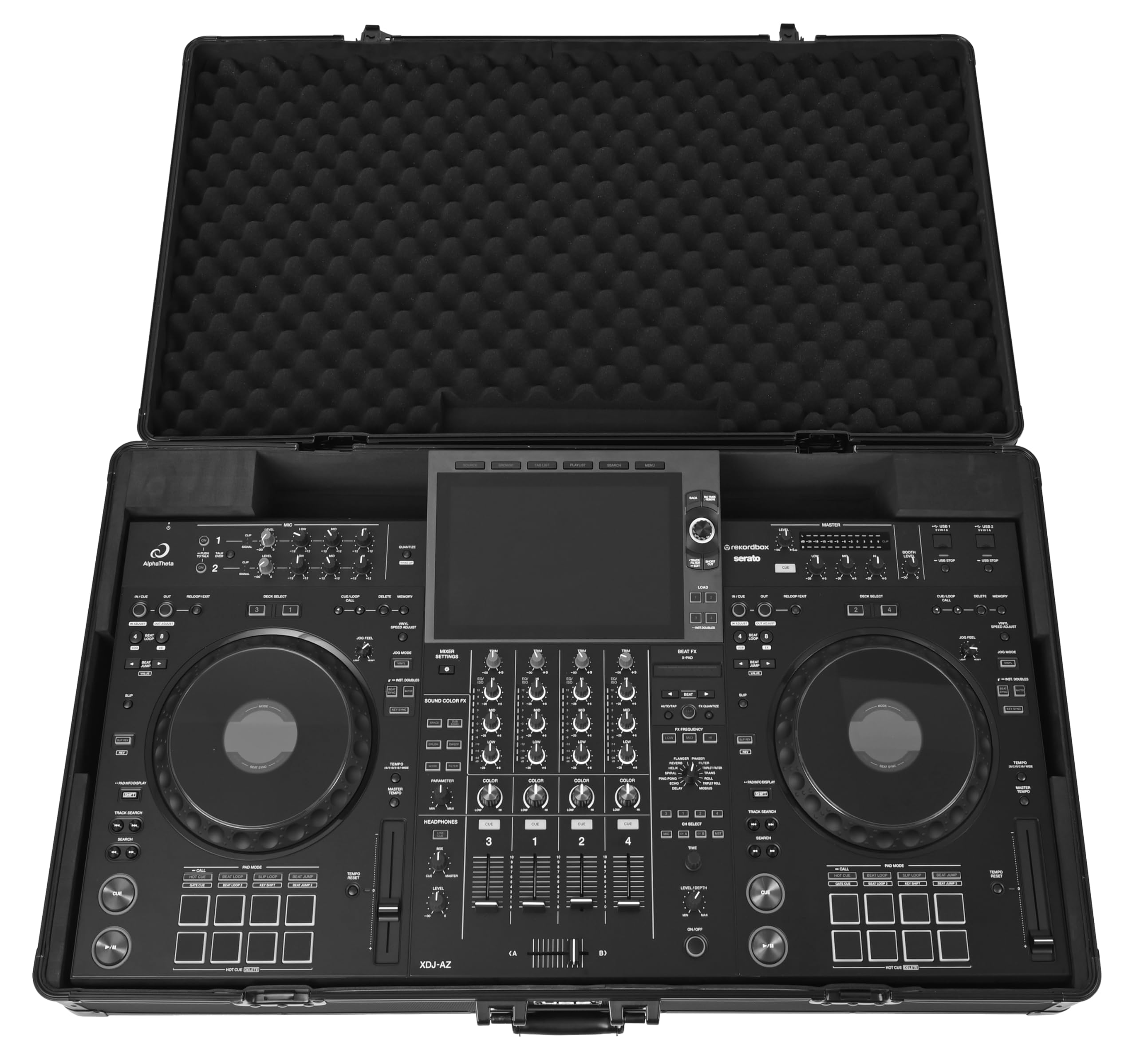 UDG Ultimate Aluminium Flightcase AlphaTheta XDJ-AZ, Schwarz (U93028BL) | Leichter Aluminium-Flightcase; EVA-Schauminnere; sichere Verschlüsse; Touring-DJ-Schutz
