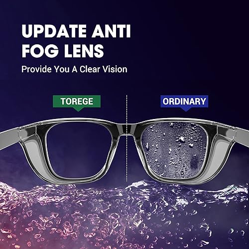 Miniatura 2 de TOREGE Gafas de seguridad para hombres, transparentes, antivaho y luz azul, resistentes a los arañazos, para mujeres, enfermeras
