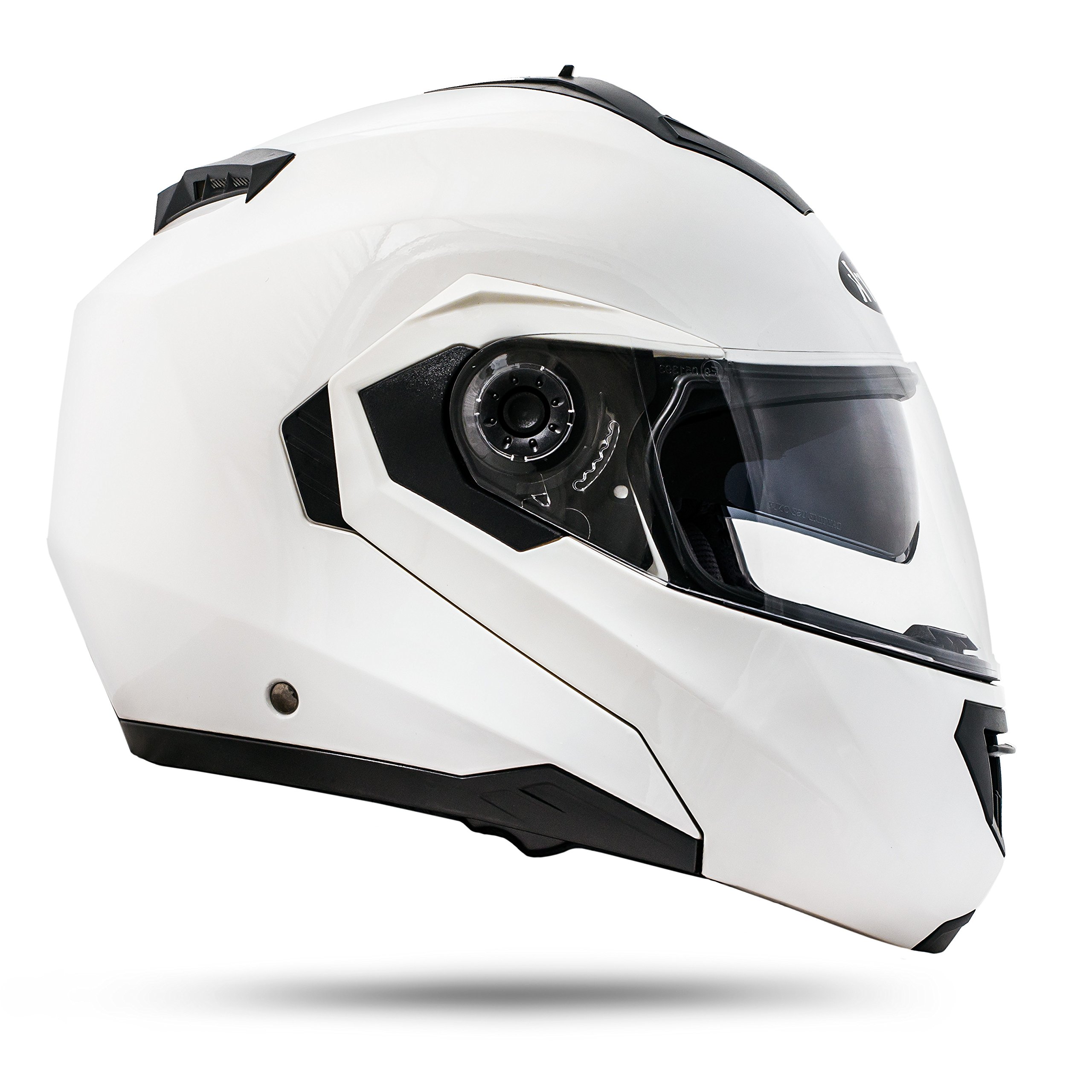 Montreal Weiß Größe L 59-60cm Klapphelm mit Doppelvisier System und der neusten Sicherheitsnorm ECE 2205