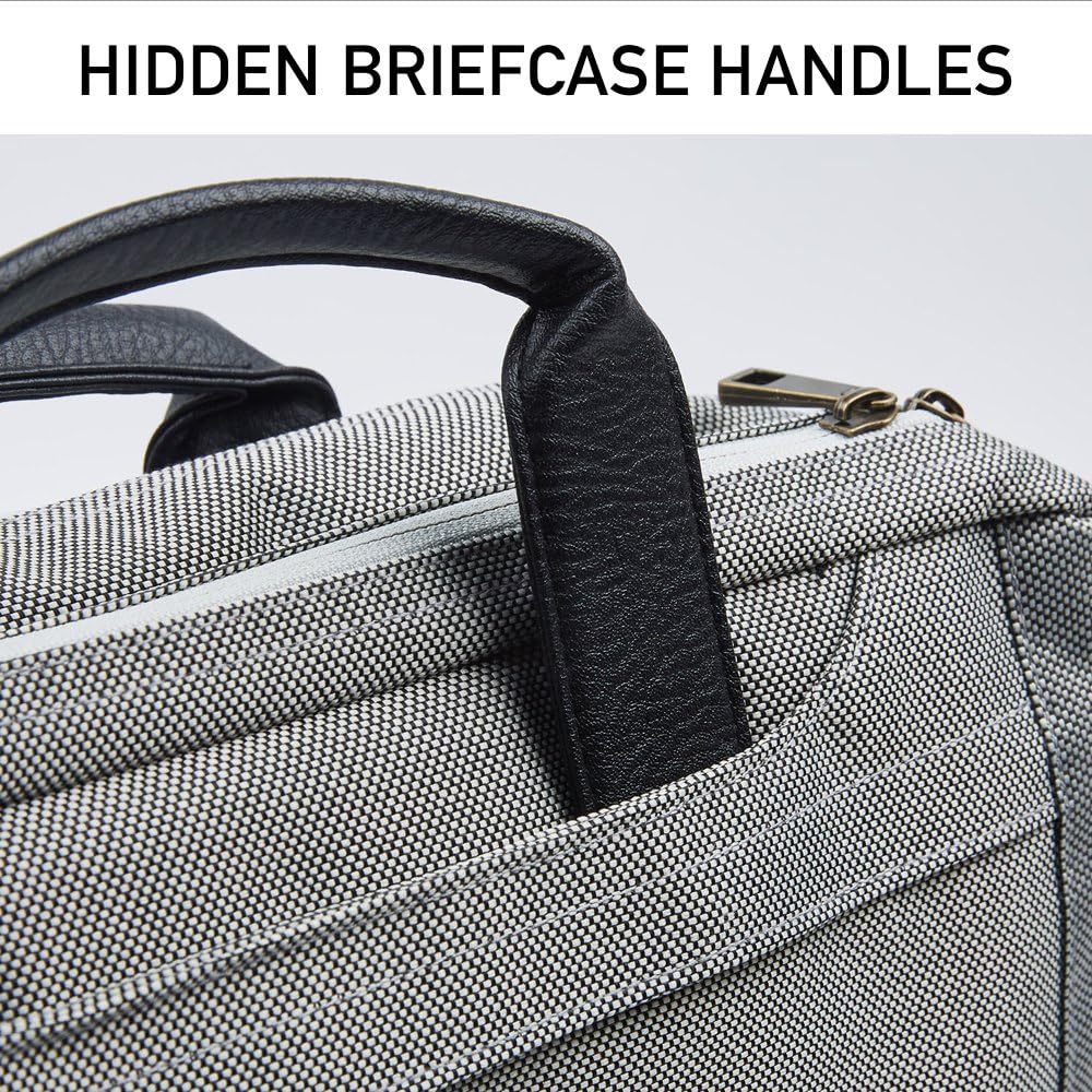 New Deal Lightweight Hackpack Luxury Expandable Convertible Briefcase & Backpack, 15 laptop Business Briefcases, Messenger Bag, Slim Shoulder Bag Carrying Case