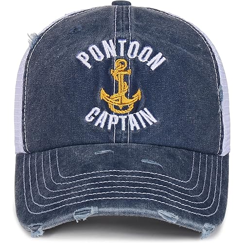InnoBeta Pontoon Hat, Boat Captain Gifts for Men, Pontoon Accessories Baseball Cap, for Pontoon Owners