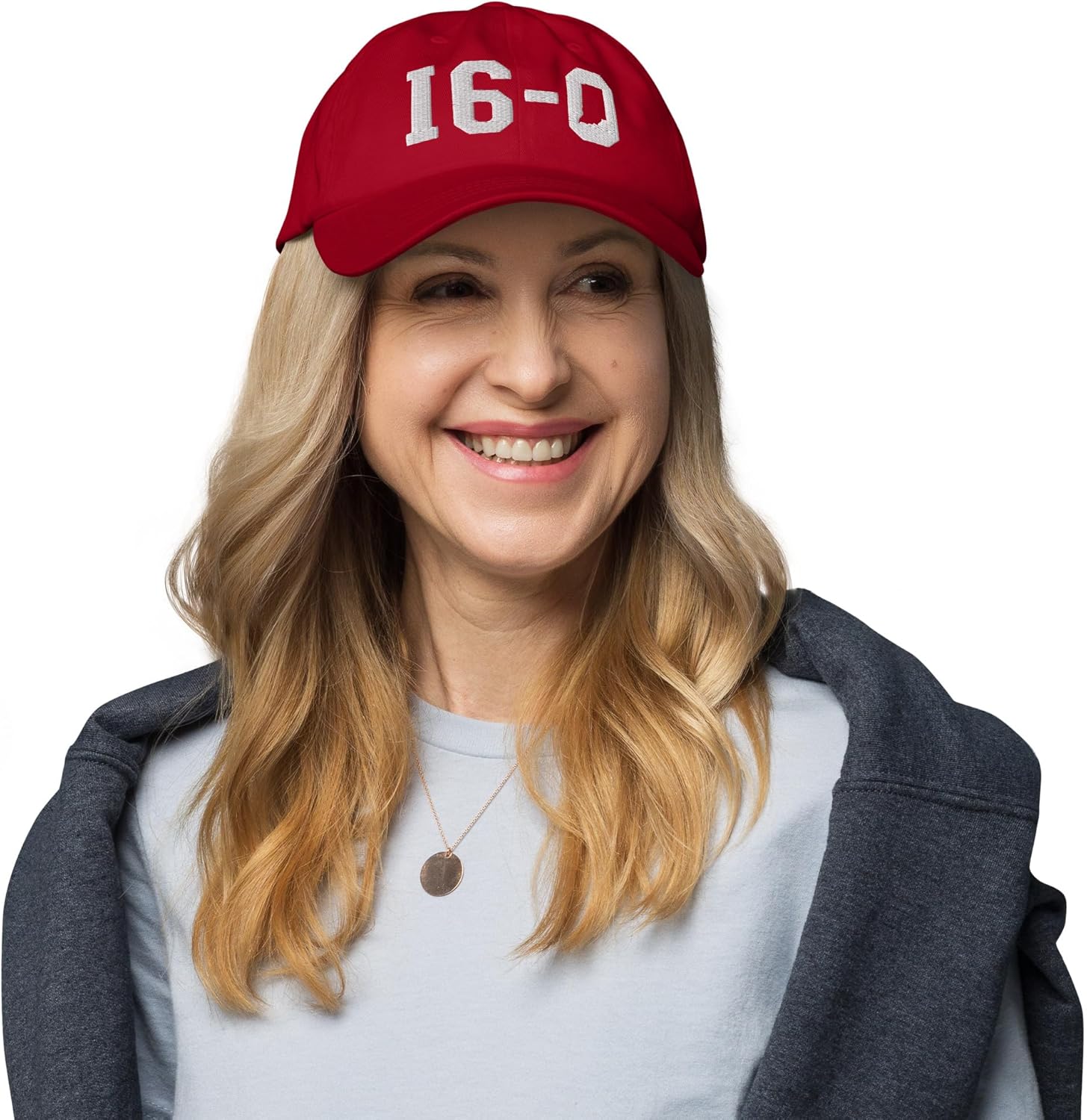 16-0 Embroidered - Football State Pride Champs Cute New Adult Dad Hat Cran Cardinal
