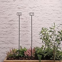 Lights4fun Set di 2 Piquetti Porta-Candela Lanternina da Esterno da Piantare Decorazione per Giardino o Balcone Esterno di 1 m
