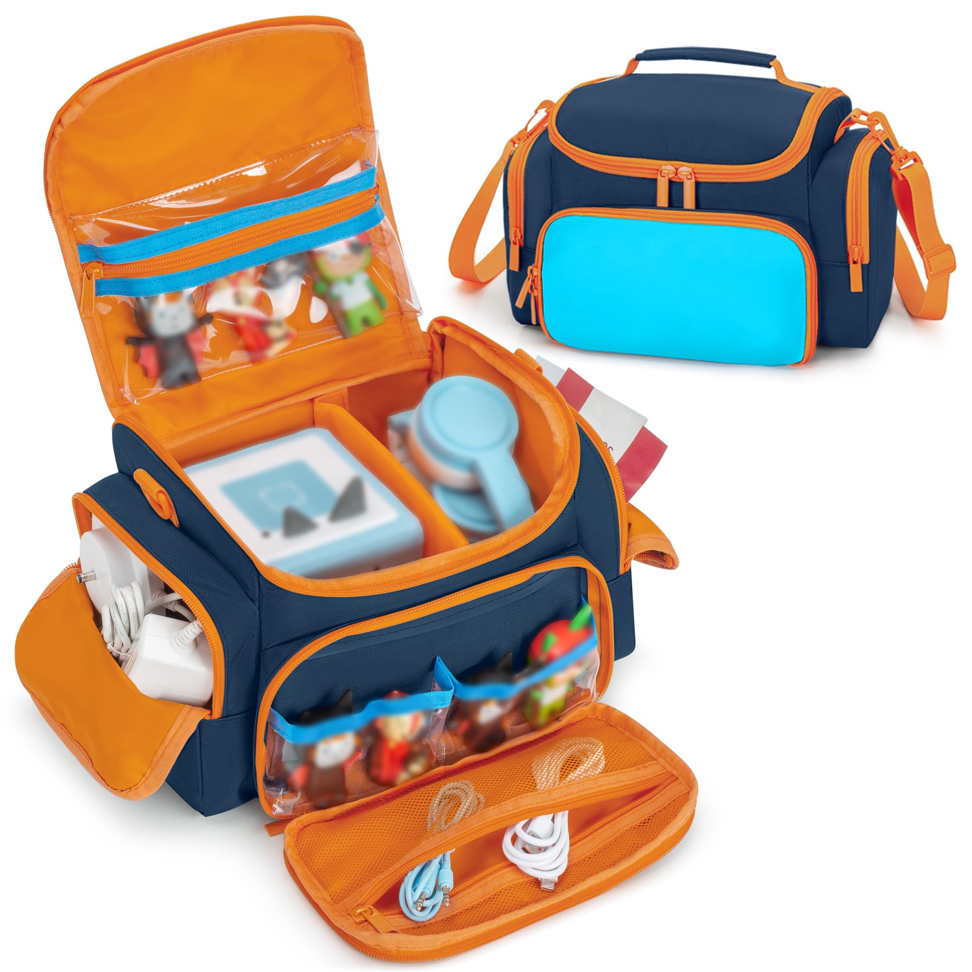 Carrying Case Compatible with Toniebox 2/1 , Portable Bag for Audio Player Starter Set, Storage Travel Case for Charging Station Headphone, Shoulder