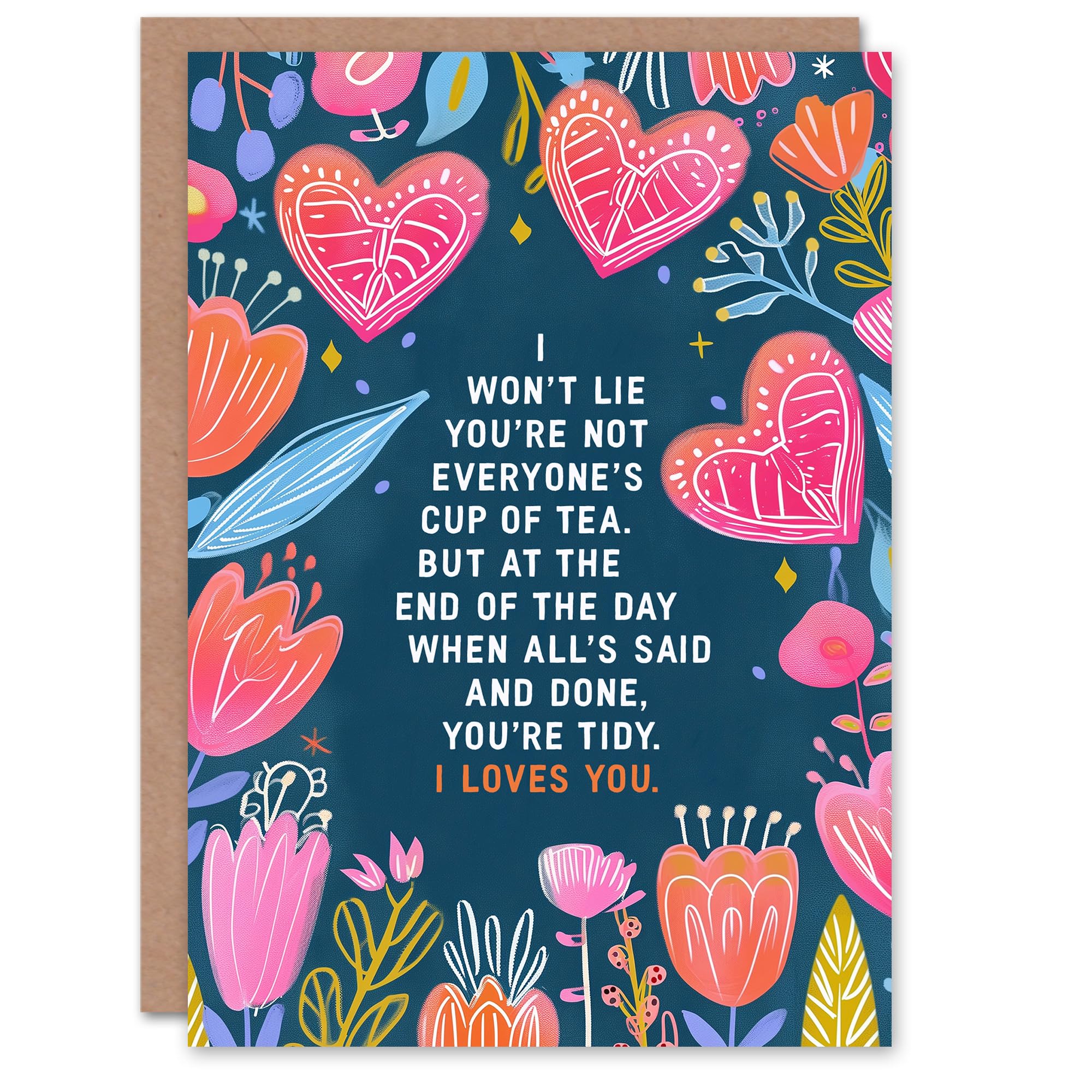 Artery8 Valentine's Day Greeting Card You're Tidy I Loves You Nessa Quote Blank For Him Or Her Art Anniversary Card