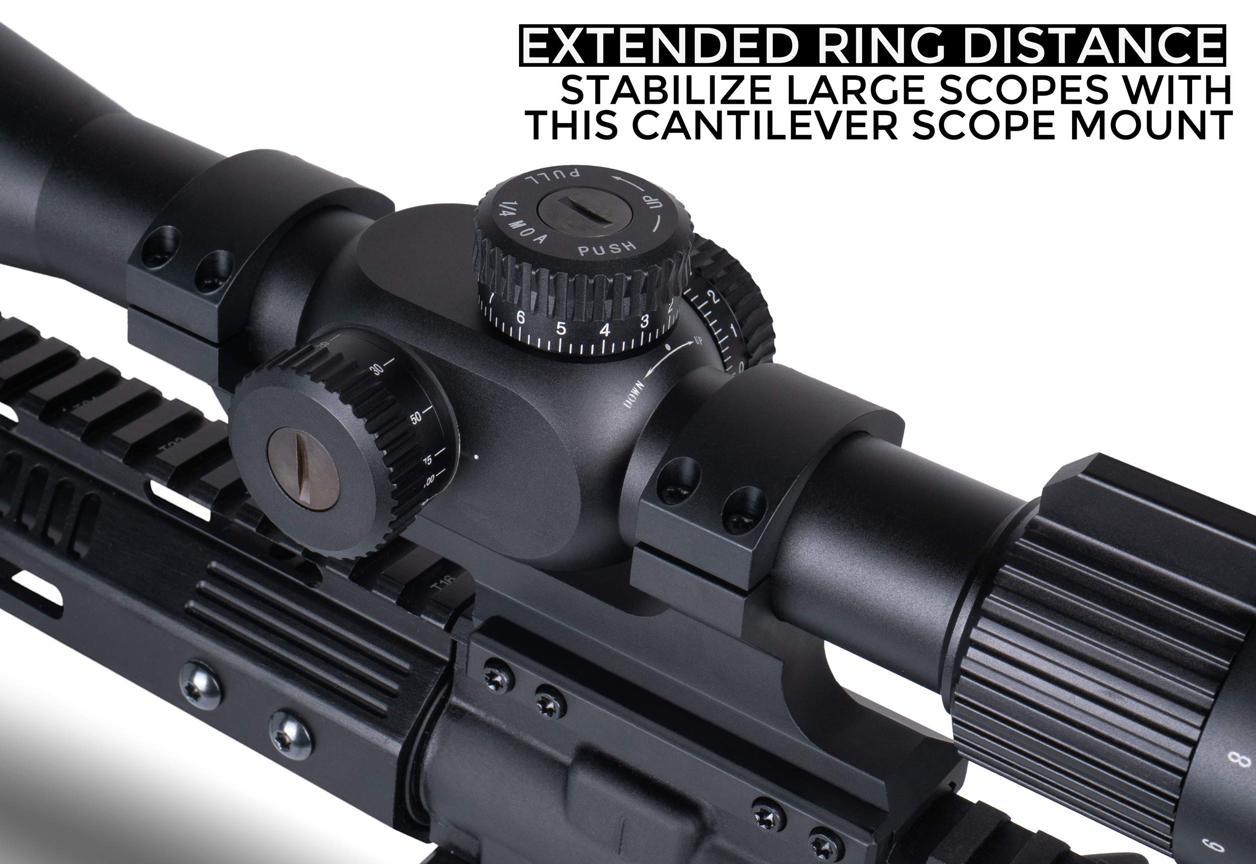 Monstrum Extended Series Offset Picatinny Scope Mount for Long Range Scopes 30 mm Diameter