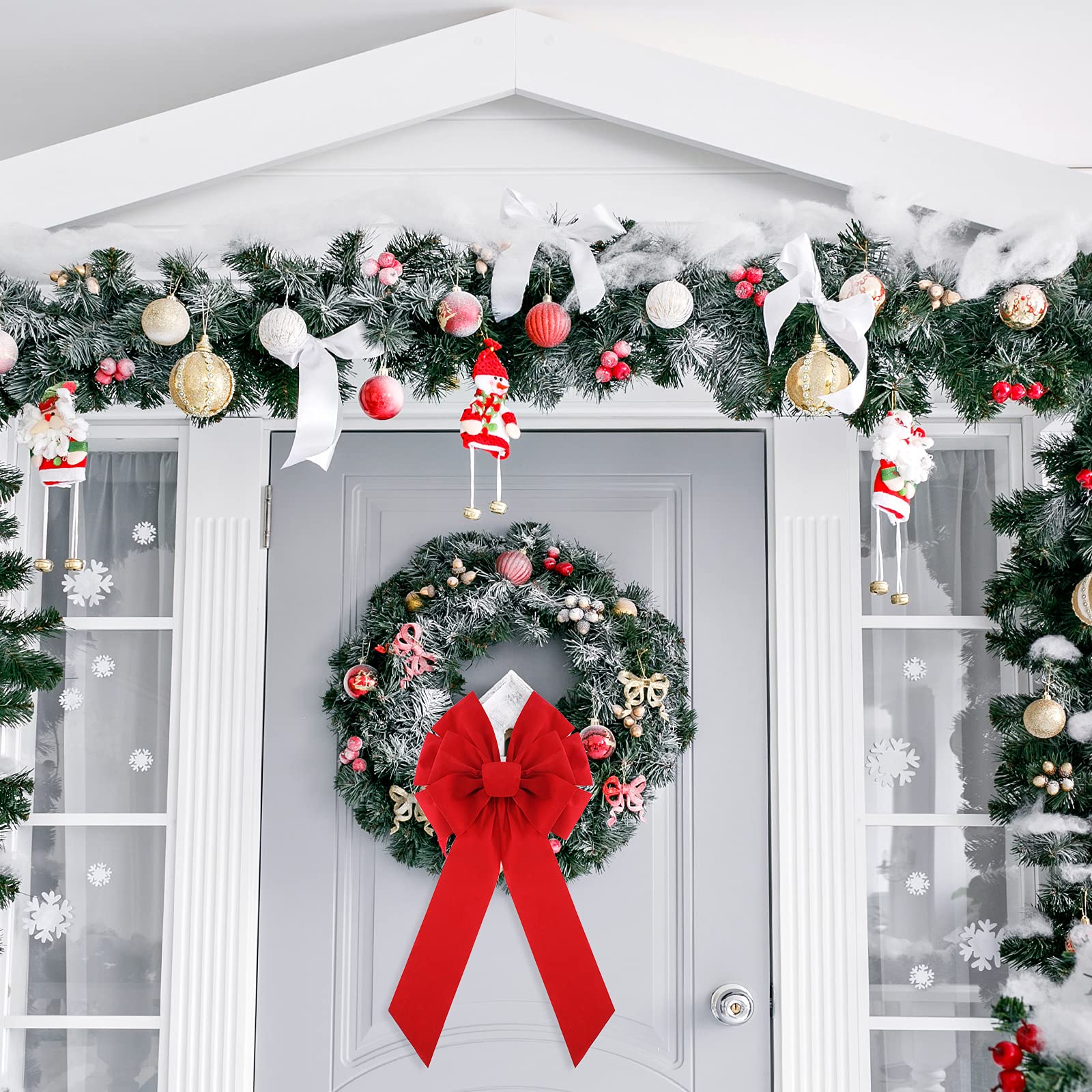 Amazon.co.jp: Syhood ラージ レッド クリスマス ベルベット リボン 13