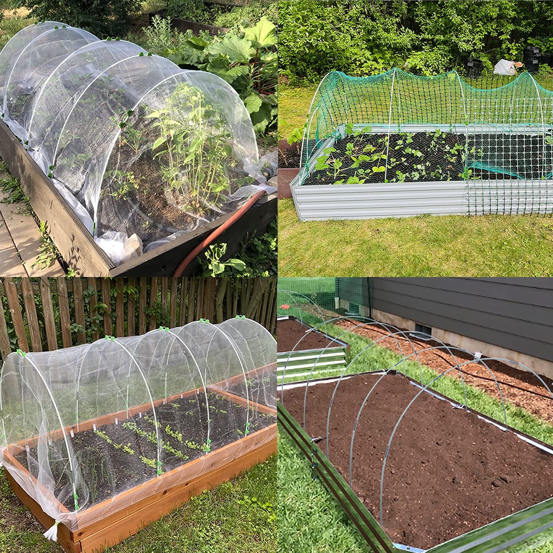 MAXPACE Gewächshausreifen-Set – 25 Fiberglas-Bögen, 82 Cm Breit, Mit Clips Für Gartenbeete & Pflanzenschutz