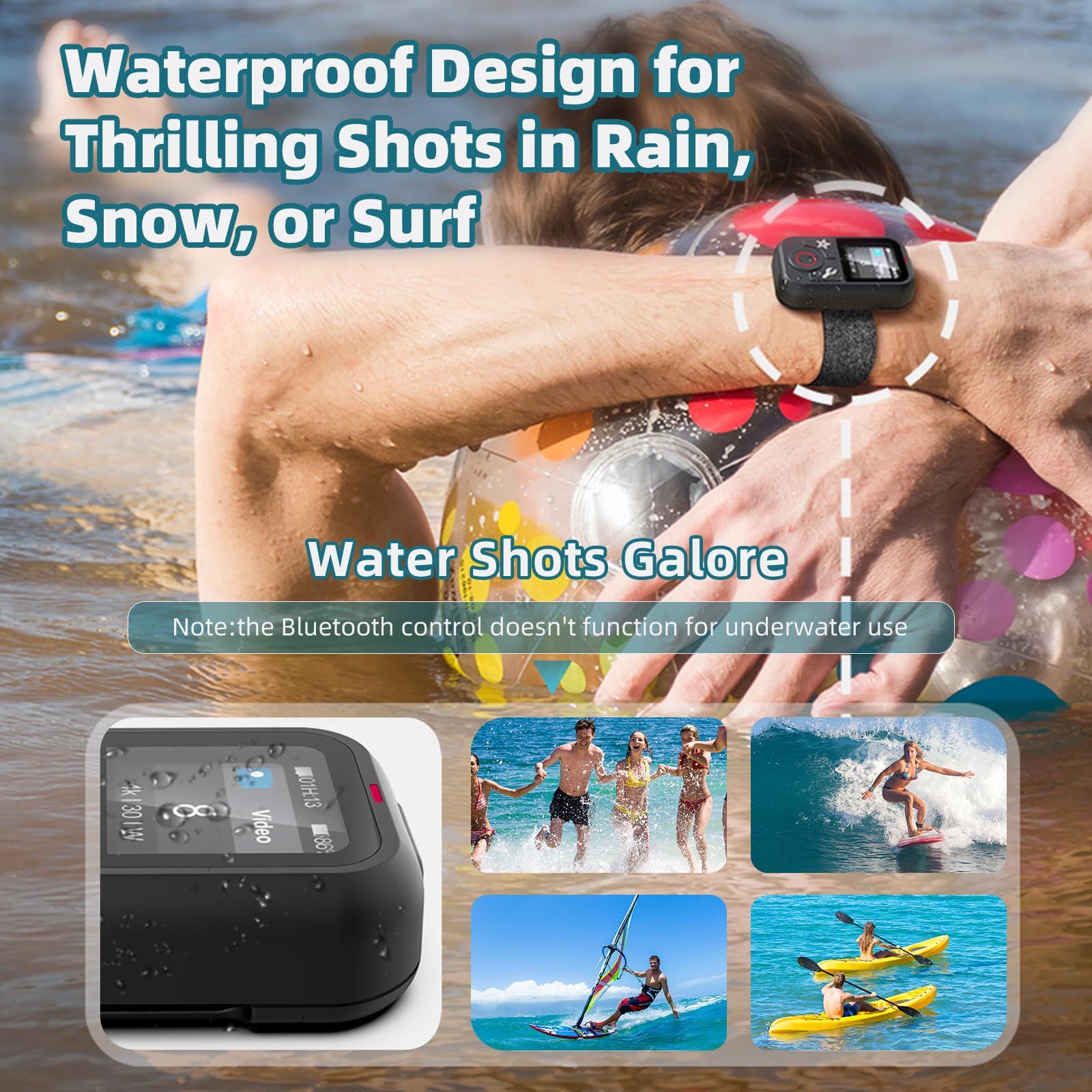 AFAITH Fernbedienung für Go Pro Hero 13/12/11/10/9/8 Black Action Kamera, Go Pro Waterproof Remote Control,LCD Display, Multi-Language,Schwarz