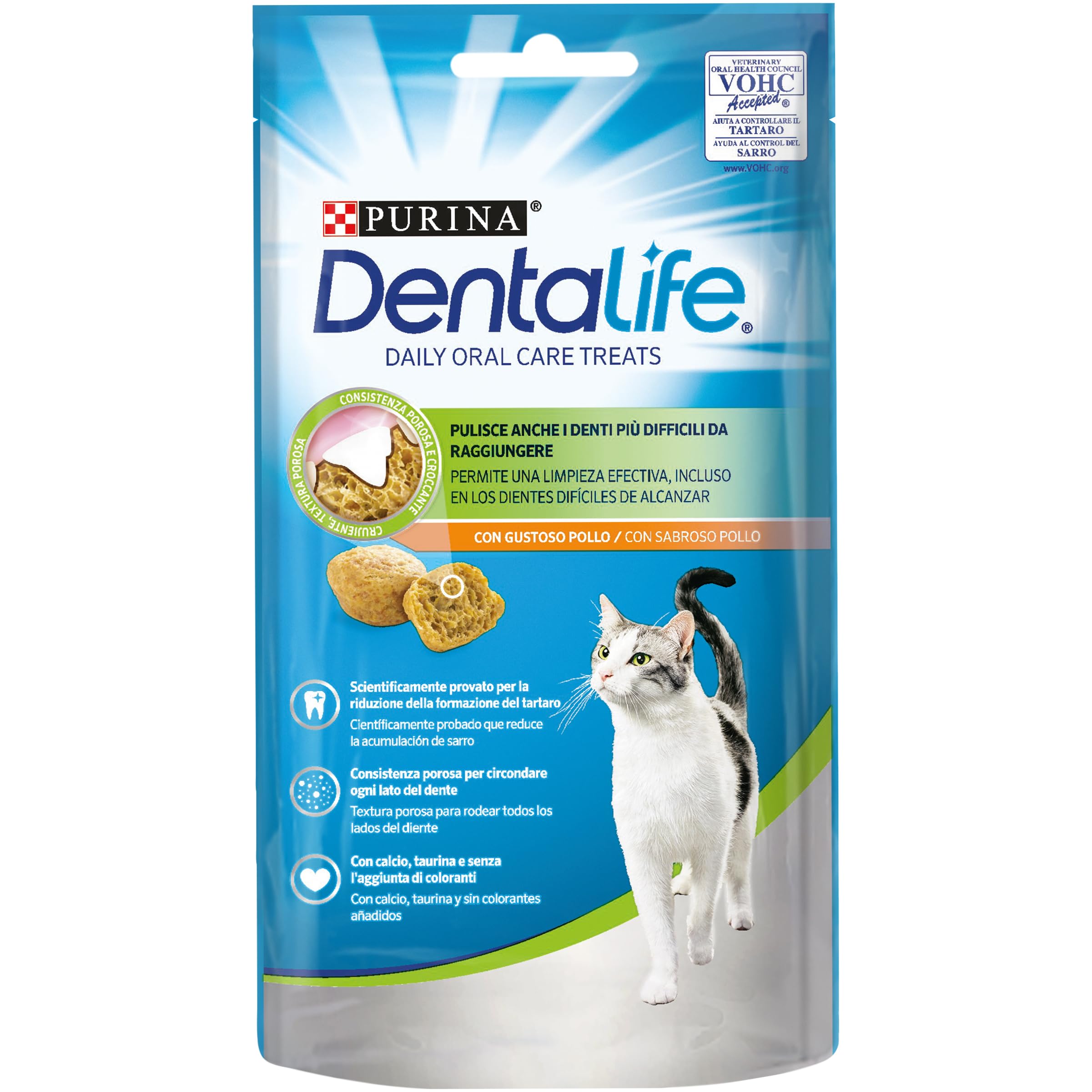 Dentalife Purina Daily Oral Care, Snack Dental, para Gatos Sabor Pollo 40g