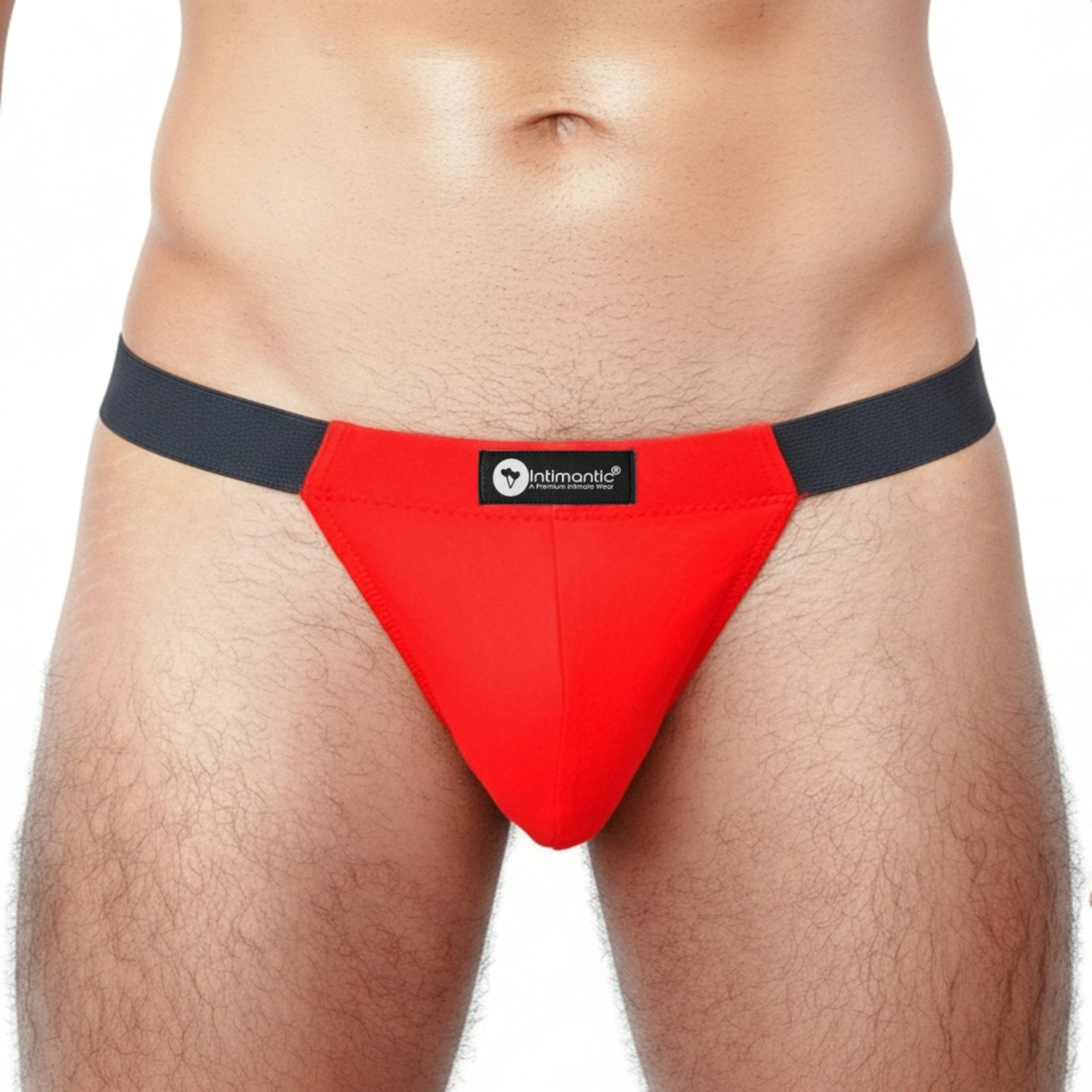 intimantic Men’s Cotton Lycra Low Waist Brief | Stretchable & Comfortable Underwear | Stylish Bikini Cut | Breathable Fabric-Red-picture-15
