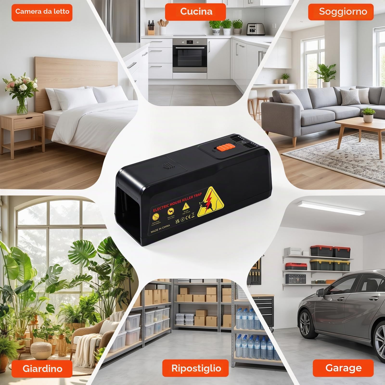 ilikable Trappola Elettrica per Topi 2800V Alta Tensione per Cucina Garage | Potente per Uccidere i Topi All'istante, Trappole Elettriche per Topi e Ratti Senza Toccare, Pile/USB per Cantina Magazzino