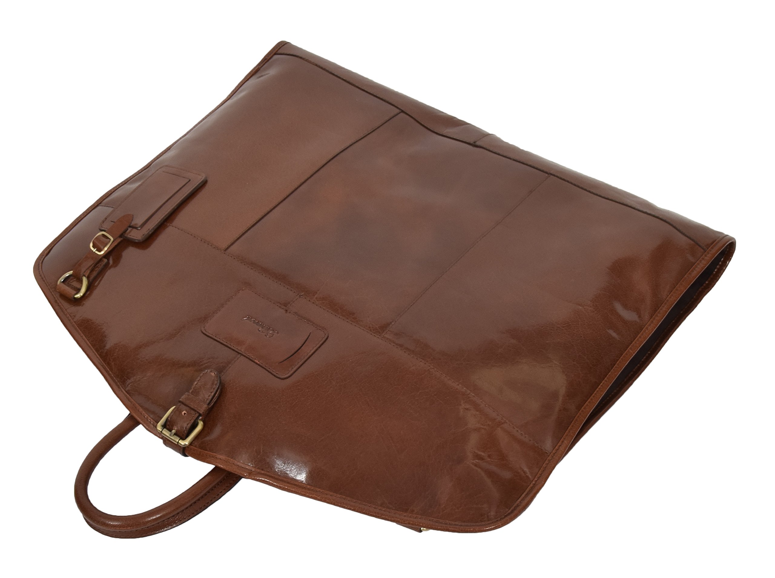 Luxus Leder Anzug Tragetasche Kastanie Suiter Case Kleid Kleiderabdeckung Reisetasche - Finley
