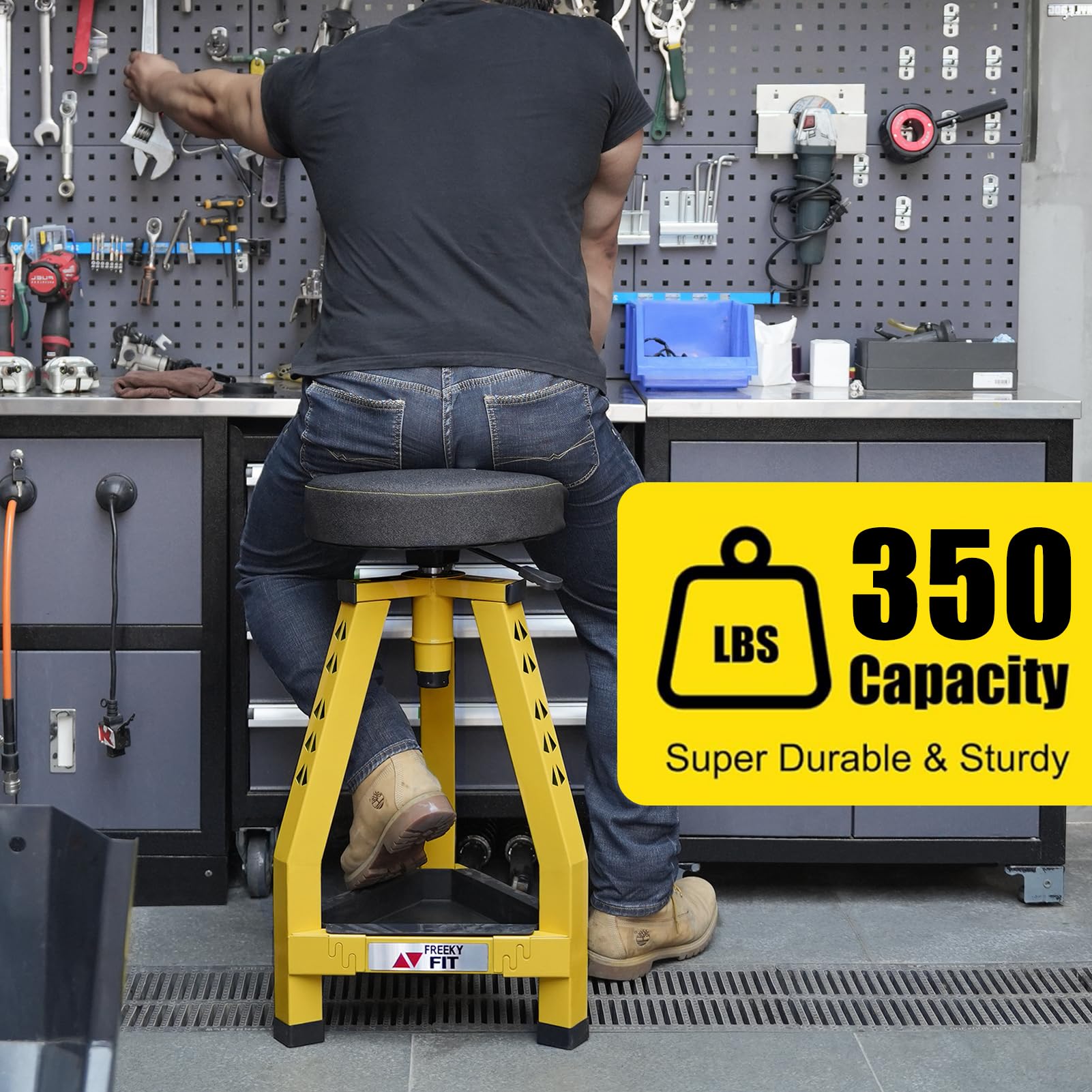 Work Center Stool Snapklik.com : Adjustable Shop Stool, Mechanics Garage Bar Stool Chair ...