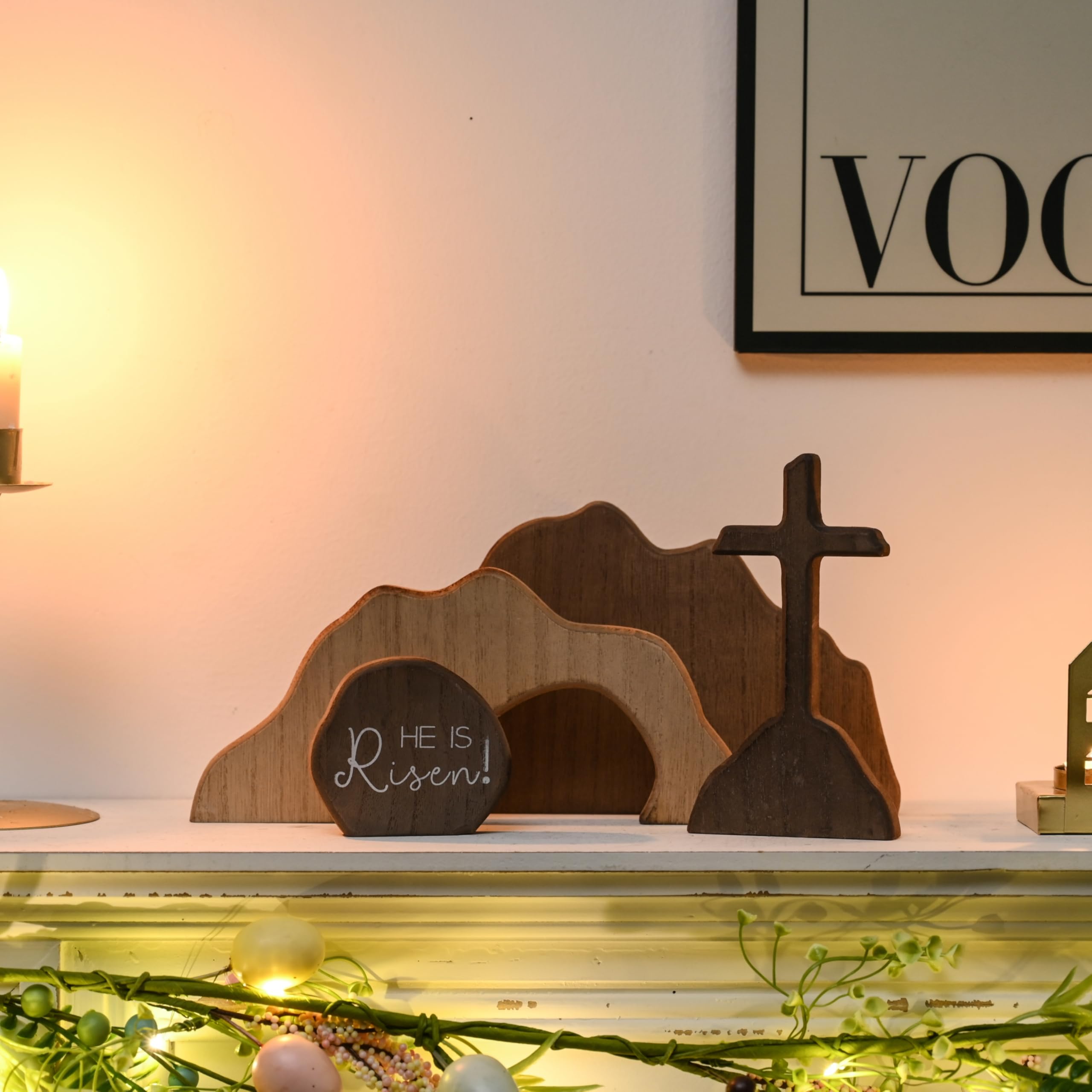 Crèche De Pâques En Bois - Tombeau Vide, Scène De Résurrection, Décoration Festive