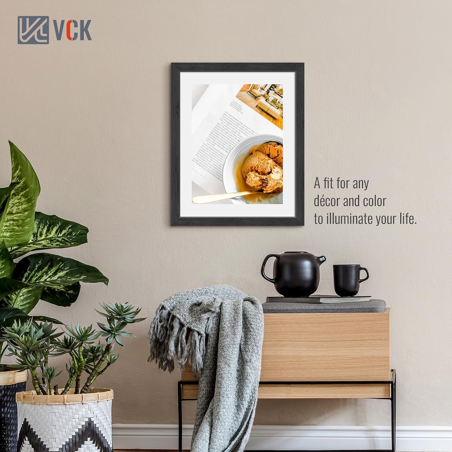 VCK 16x20 Frames 3 Pack, Black Poster Frame MDF Wood with Polished Plexiglass, Wall Mounting Horizontal & Vertical Display