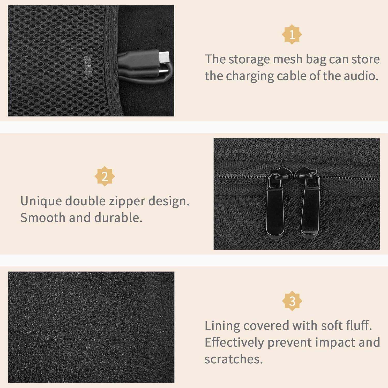 Yinke Hard Case for Marshall Emberton Bluetooth Speaker, Hard Organizer Portable Carry Cover Storage Bag (Emberton Black) - Image 2