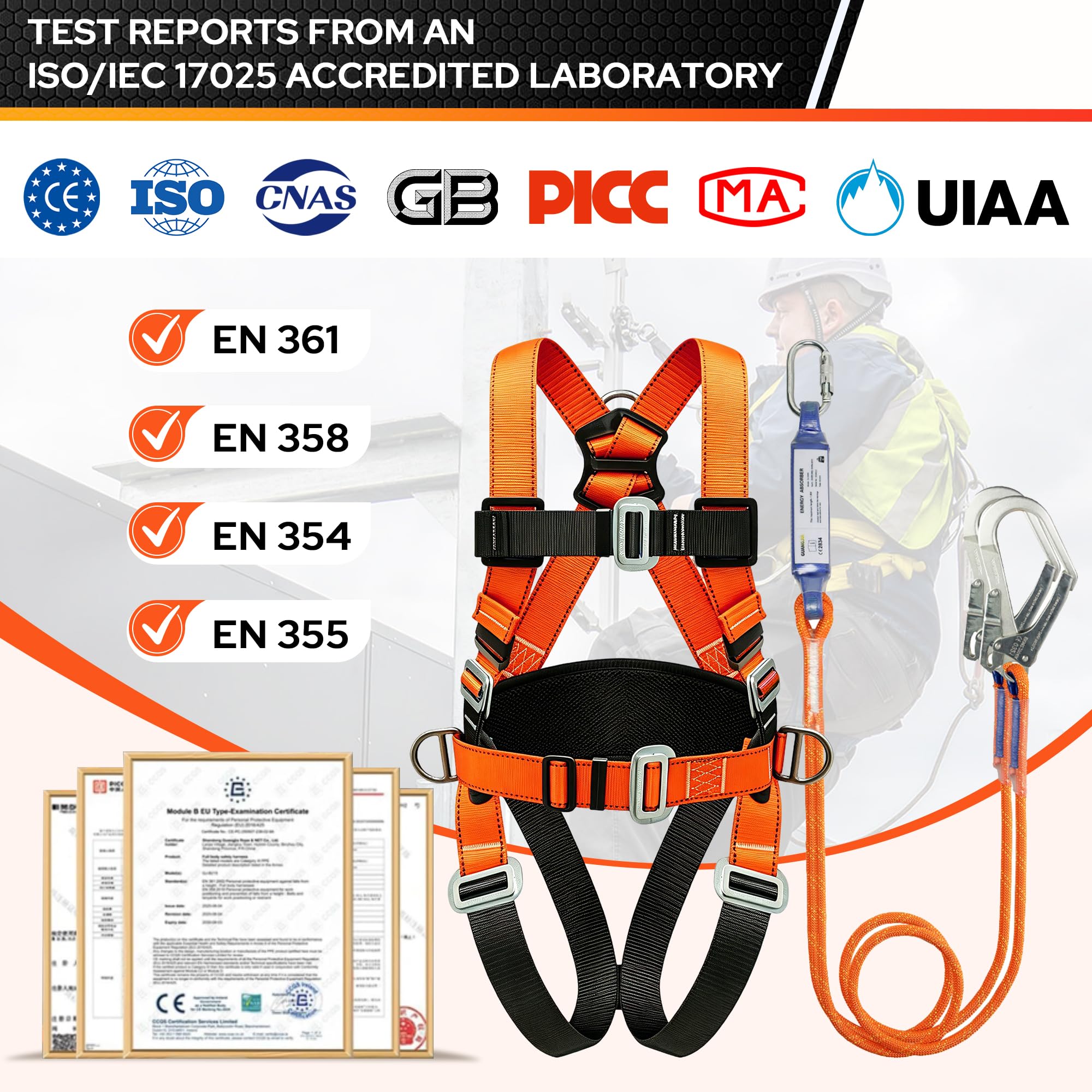 Kit di imbracatura di sicurezza anticaduta Kit di sicurezza anticaduta