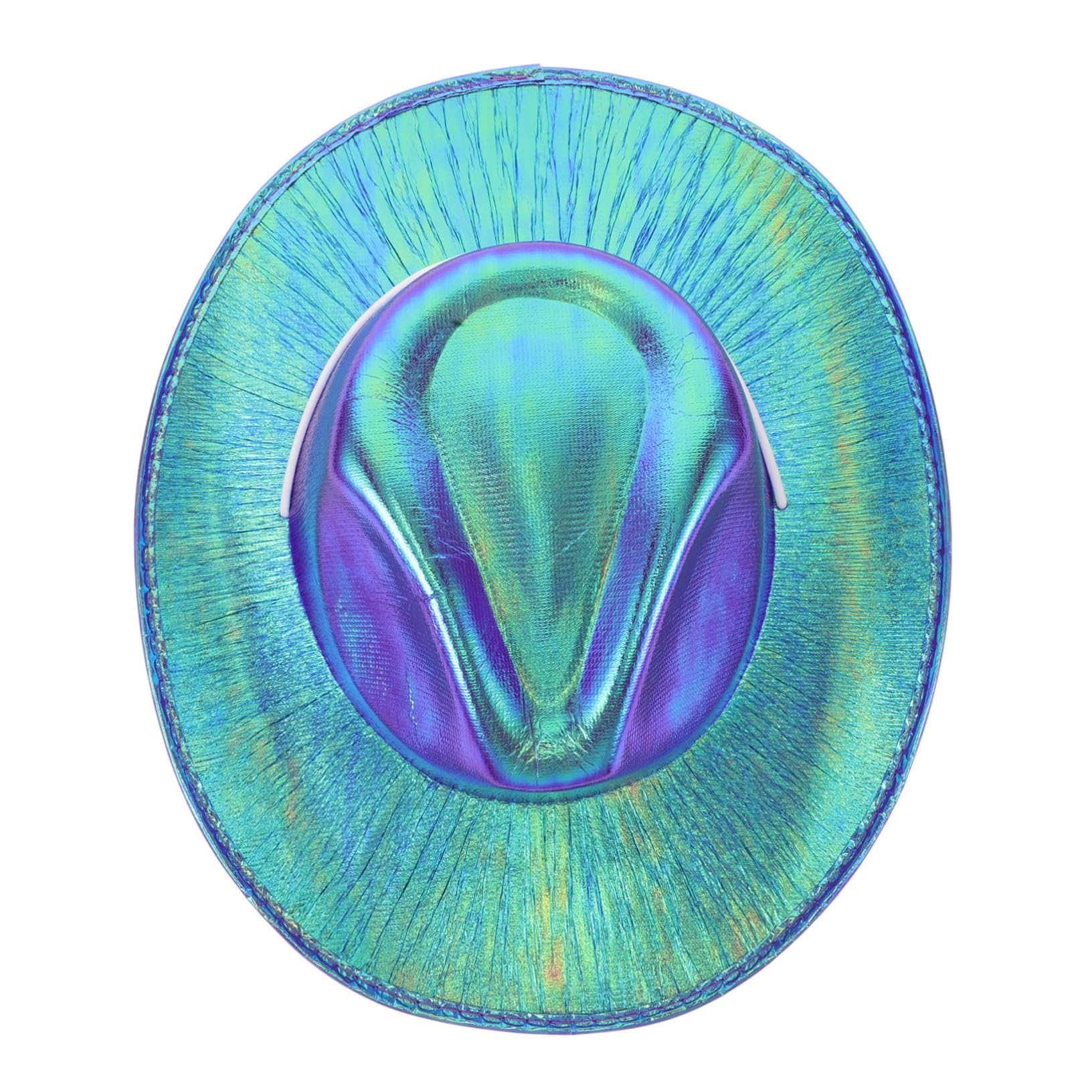 PartyKindom Distinctive Iridescent Hat Classic Western Cowgirl Style for Wedding Carnival Festival Parties Sun Shield
