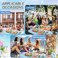 Vista 6 de Leitee 3 barras inflables de servicio de 52 x 24 x 5 pulgadas, bandeja de servir para bufé de hielo, enfriador de bebidas con tapón de drenaje