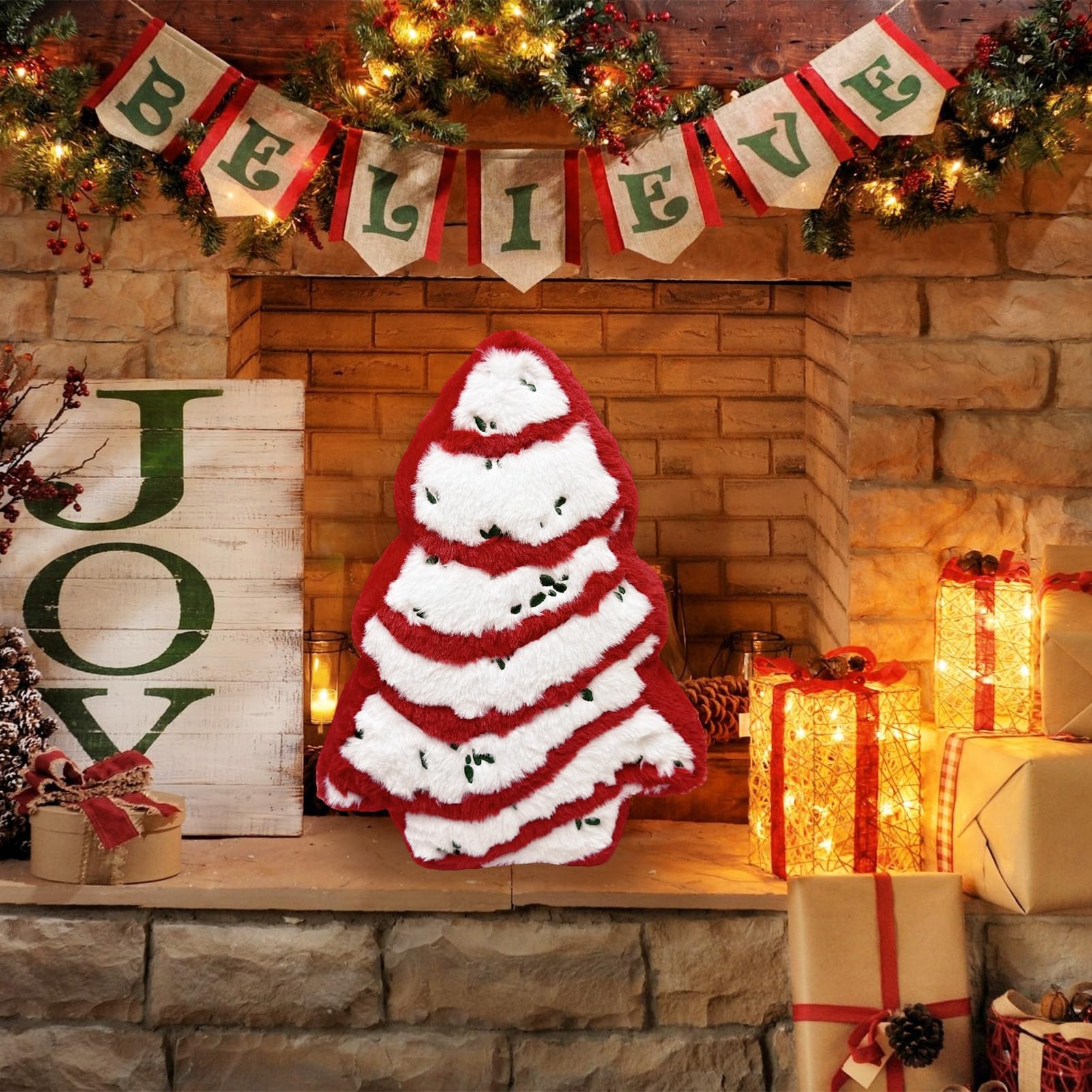 HMLTD Peluche en Forma de árbol de Navidad, Árbol de Navidad de Peluche Suave de 13 HMLTD Peluche en Forma de árbol de Navidad, Árbol de Navidad de Peluche Suave de 13