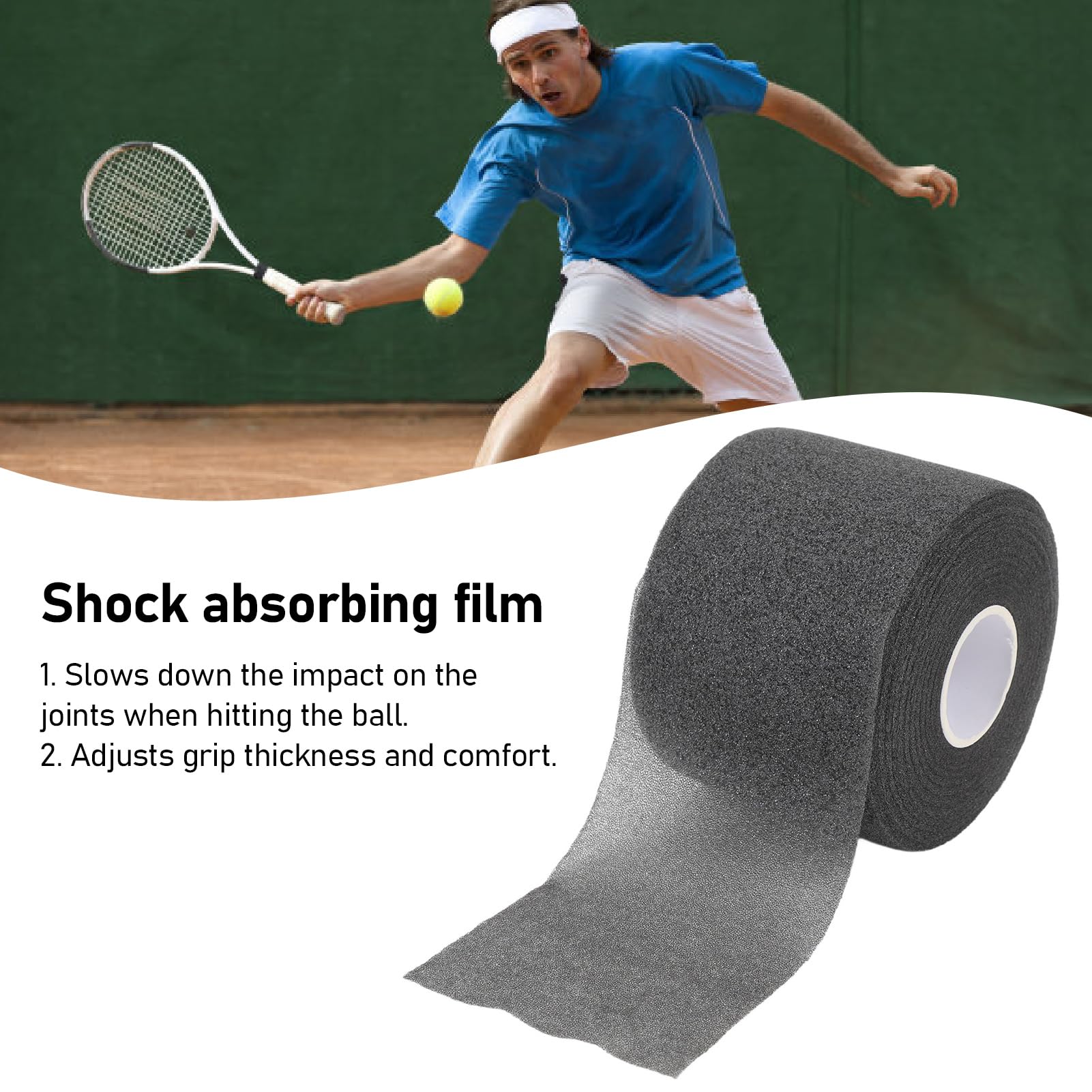 Alomejor Il Cuscino per Racchetta Badminton Migliora la stabilità e Il Controllo con Materiale Poliuretano Premium, per Le Partite di Badminton
