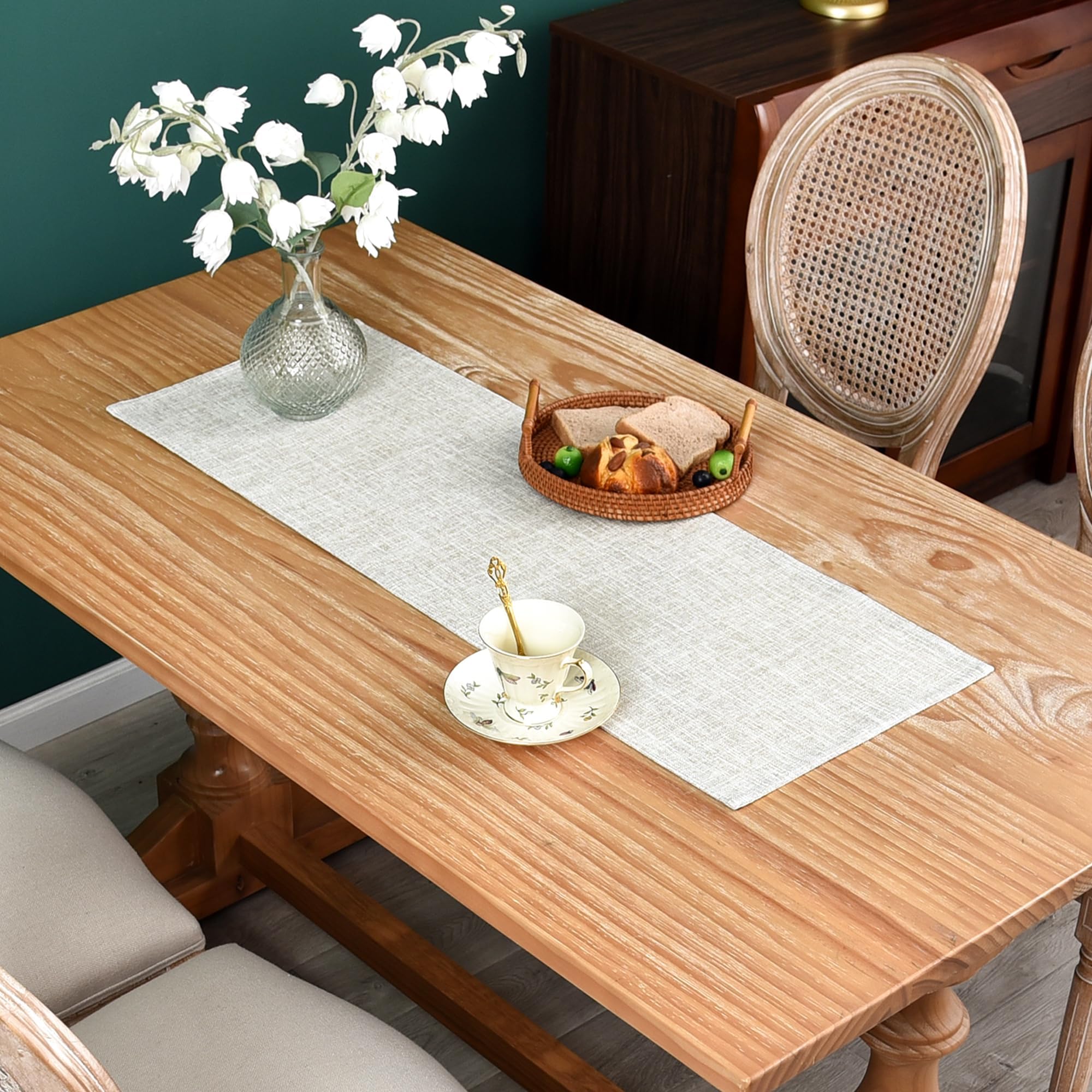 Grelucgo Handmade Hemstitched Natural Rectangle Lace Table