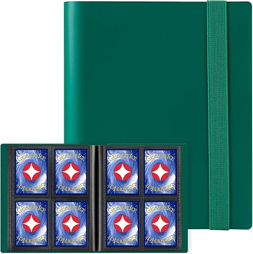 GEAoffice Carpeta de tarjetas de 4 bolsillos para coleccionar tarjetas coleccionables  Carpeta de bolsillo de carga lateral 160 para TCG, MTG,