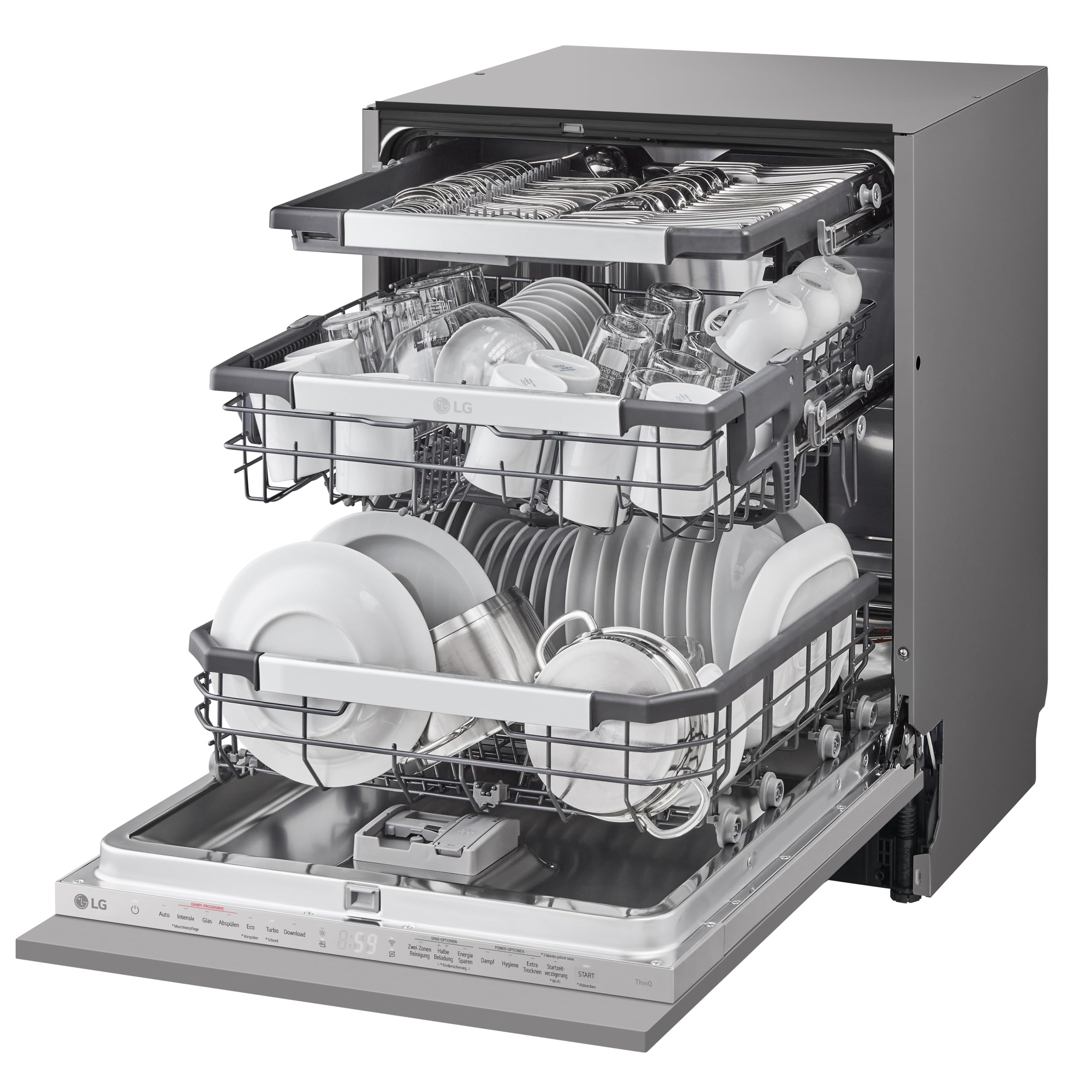 LG DB476TXS Geschirrspüler 43 dB Energieklasse A Dampf ThinQ Silber