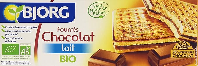 Bjorg Biscuits Fourres Au Chocolat Au Lait Bio 225 G Amazon Fr Epicerie