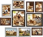 upsimples Picture Frames, 10 Pack Gallery Wall Frame Set with Two 8x10, Four 5x7, Four 4x6, Photo Frames for Wall Gallery Decor, Hanging or Tabletop Display, Clear Glass Front, Black