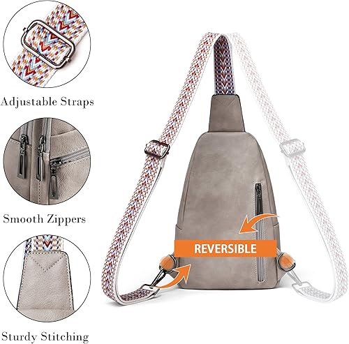 Miniatura 4 de Shrrie Riñonera cruzada de cuero vegano para mujer, bolsa de viaje pequeña, bolsa de cintura para uso diario