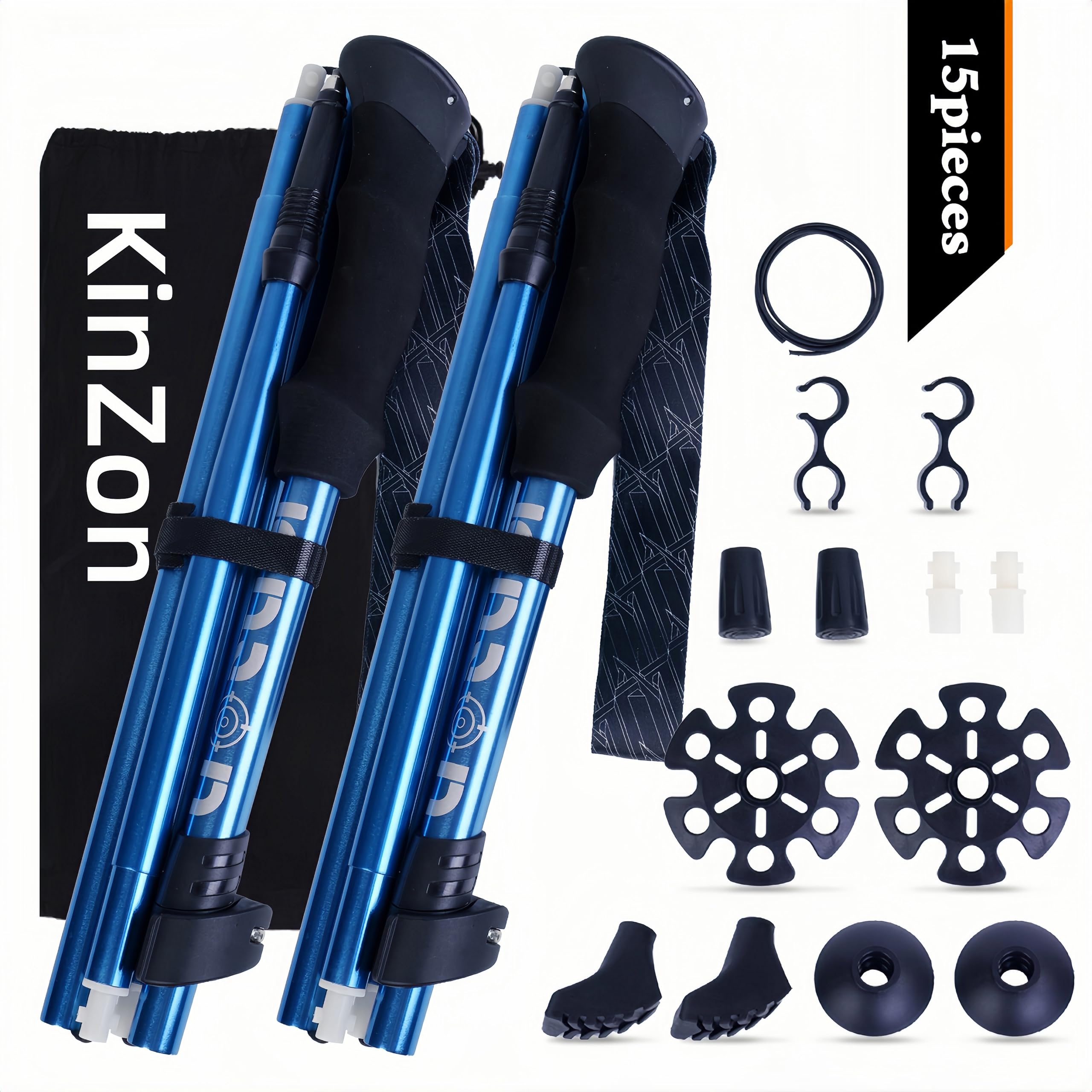Bâtons de Marche Pliable, Trekking Antichoc Antidérapant Bâtons de
