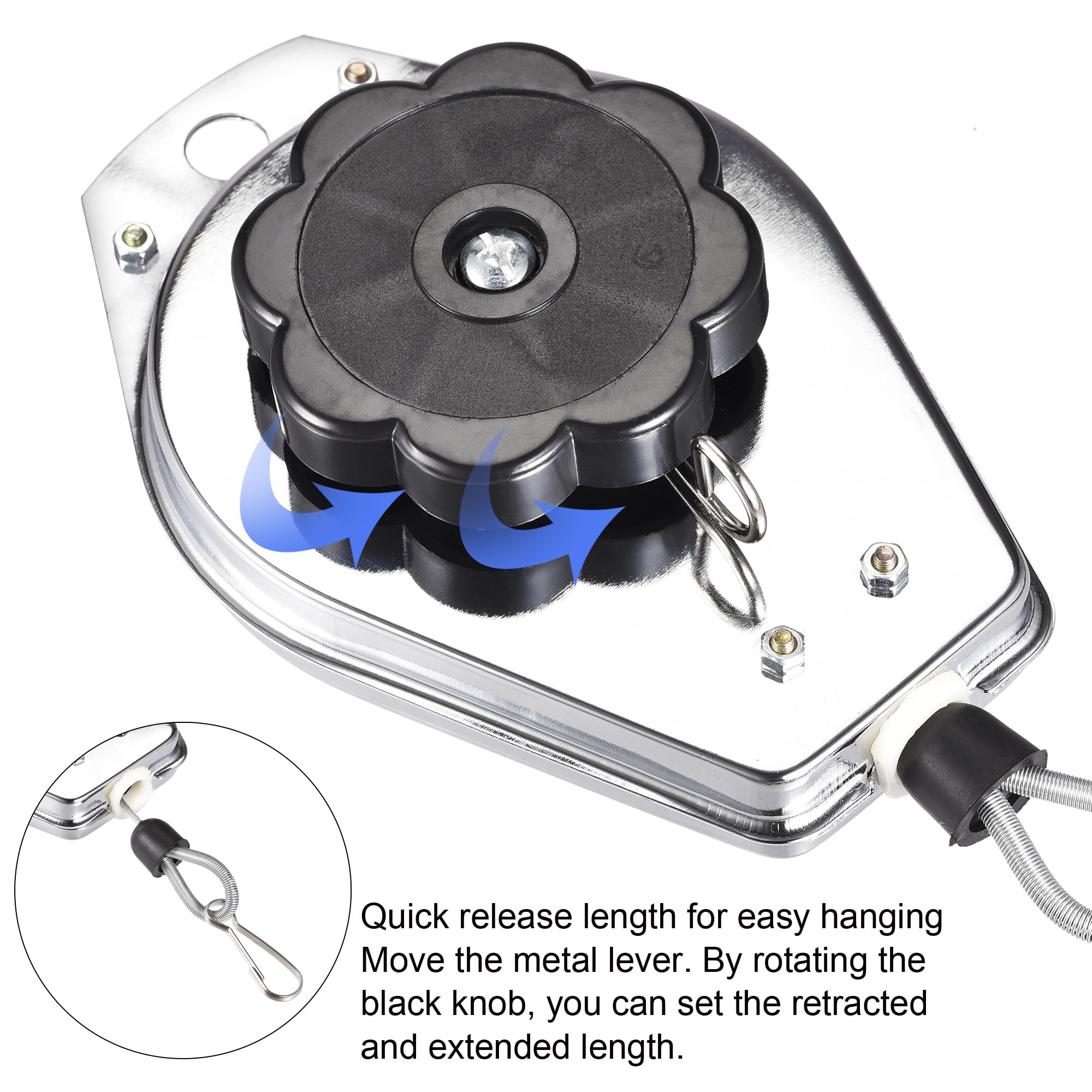 sourcing map Équilibreur à Ressort Rétractable Ressort Balancier Outil Support Suspendu Équipement 1.1-3.3lbs (0.5-1.5kg) Rouge pour Assemblage-ligne avec Raccord Accessoire