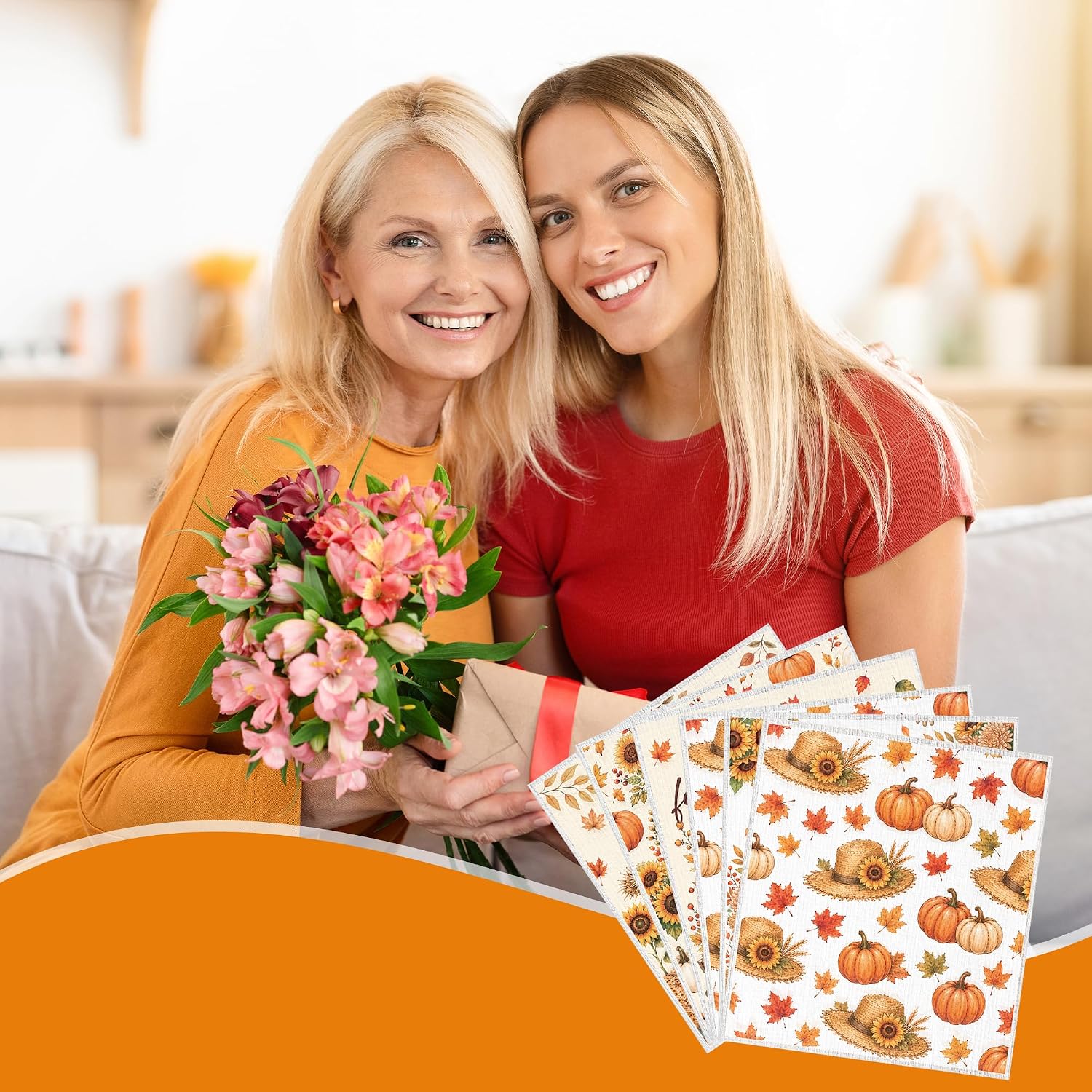 Fall Swedish Dishcloths for Kitchen 6 Pack