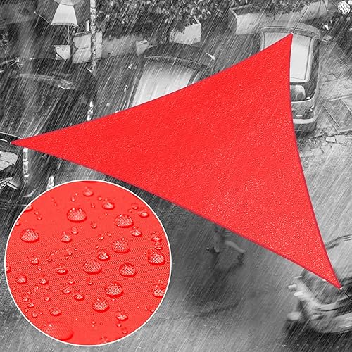 Royal Shade Toldo tipo vela de tamaño personalizado, 4 x 4 x 4 pies, color rojo, resistente al agua, triangular, 95% de bloqueo UV, resistente al