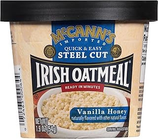 McCann's Irish Oatmeal Instant Oatmeal Cup, Vanilla Honey, 1.9 Ounce (Pack of 12)