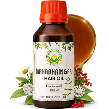 BASIC AYURVEDA Bhringraj Oil for Hair Growth | 3.38 Fl Oz 100ml | Strengthens Roots & Reduces Hair Loss | Natural Ayurvedic Herbal Oil for Dandruff Control & Scalp Nourishment