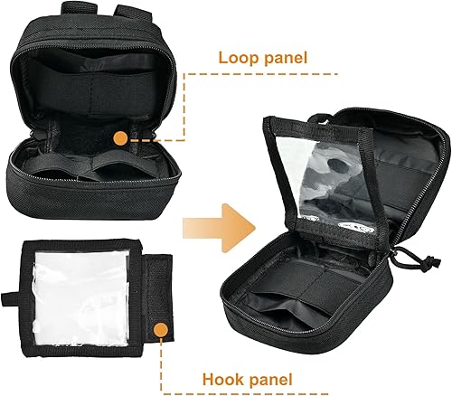 Miniatura 5 de EDC Small Tactical Molle Pouch, Micro Utility Pouch,Removable Clear ID Pocket Mini Knife Compass Flashlight Card Storage Bag Belt Outdoor Hiking