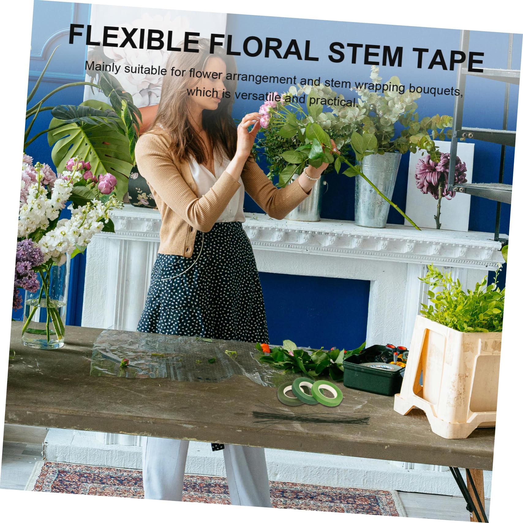 Angoily 1Set Flower Arrangement Tool Floral Stem Wire Floral Tape and Craft Supplies for Bouquets and Centerpieces for Floral Projects