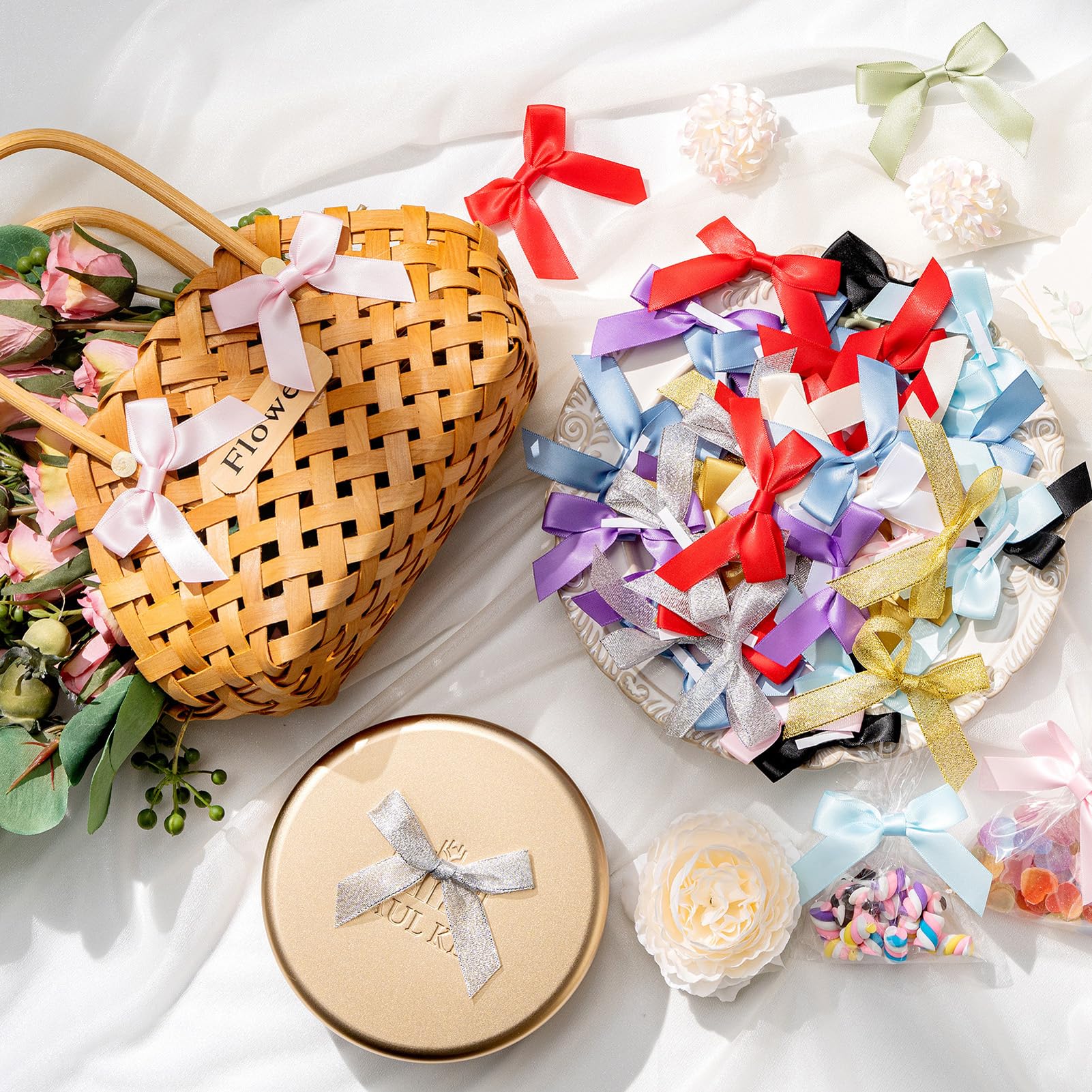 MORSUNBELA Geschenkschleifen 50 Stück - Dunkelblau Deko Schleifen Für Geschenke