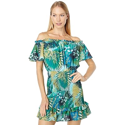 Bebe Off the Shoulder Ruffle Dress Women