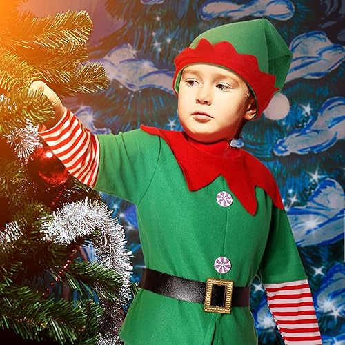 Miniatura 7 de Geyoga Disfraces de Navidad lindos trajes incluyen zapatos con sombrero y otros accesorios para niños cosplay (niño, L)