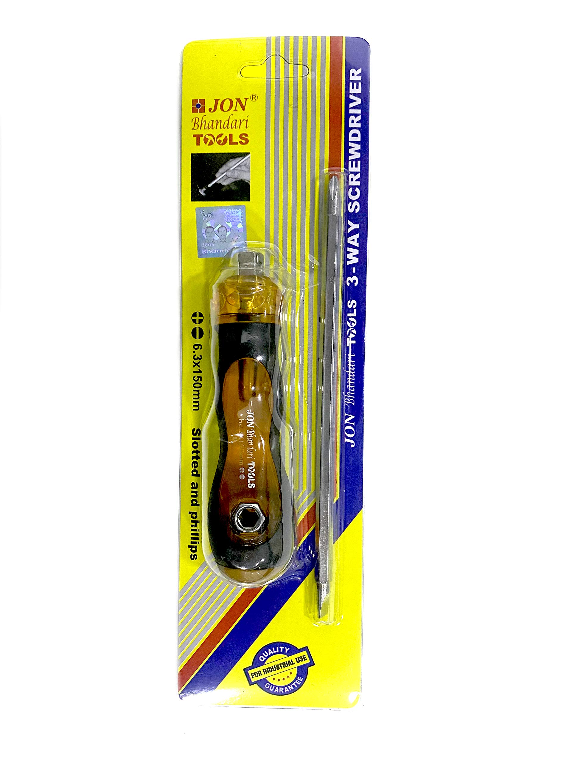 Jon Bhandari Tools 3 way Slotted and Phillips Screwdriver 6.3 x 150mm (B08JM6JM1K) Amazon Price History, Amazon Price Tracker