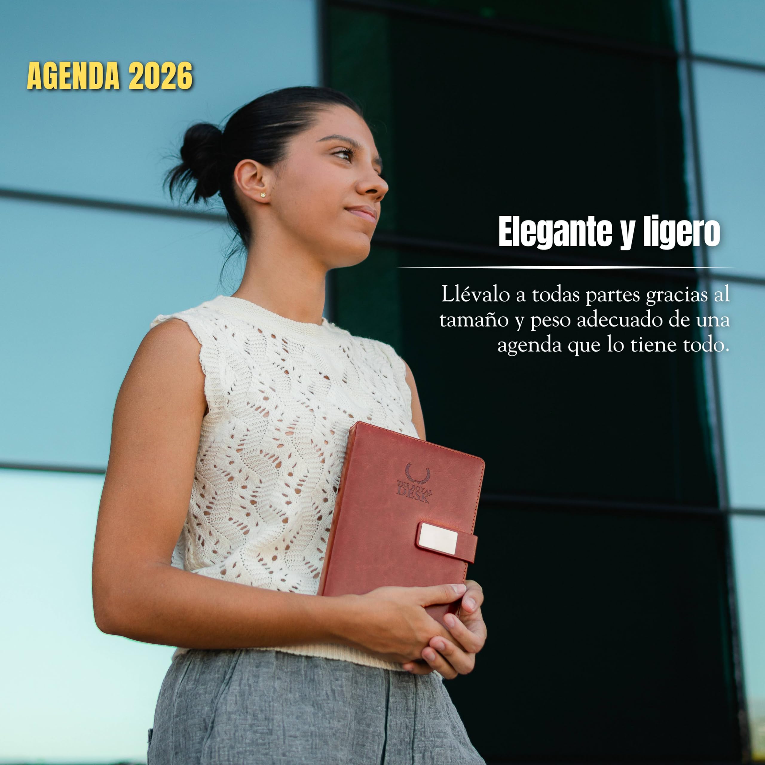 Agenda 2025 Format A5 Aspect Cuir Marron - Planificateur Journalier Élégant, Couverture Rigide