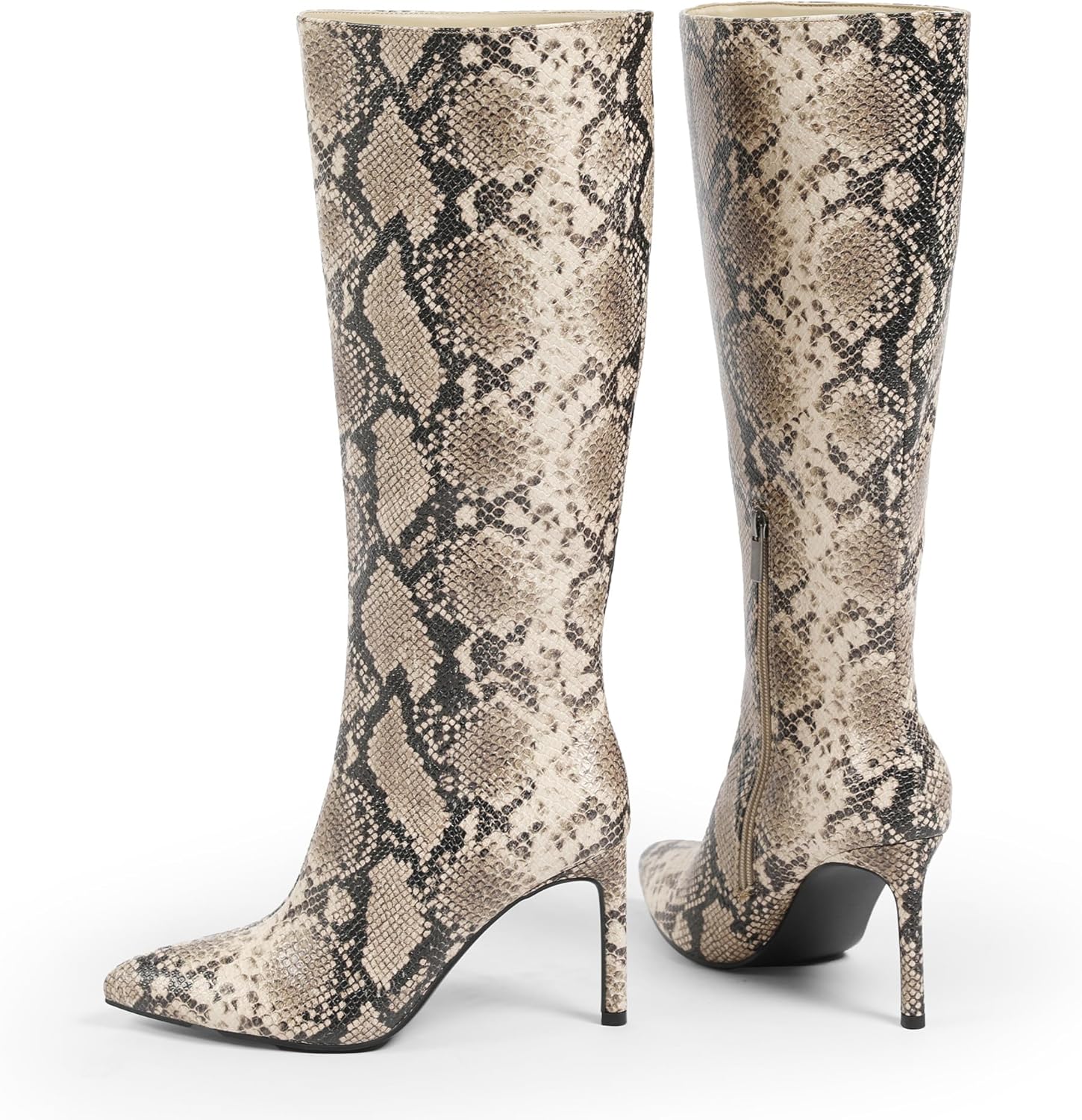 Women Knee High Boots 3 In Stiletto Heel Pointed Toe Tall Side... - Picture 20 of 40